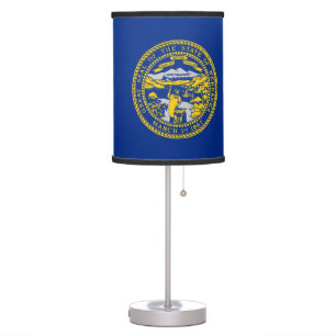 Patriotic table lamp with Flag of Nebraska