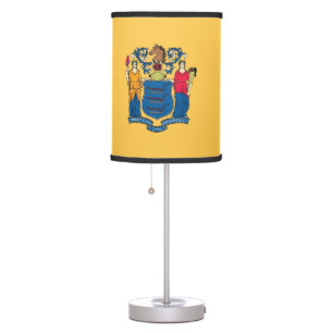 Patriotic table lamp with Flag of New Jersey
