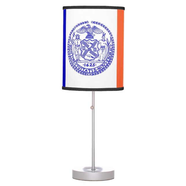 Patriotic table lamp with Flag of New York City (Front)