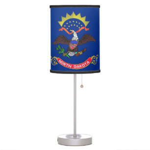 Patriotic table lamp with Flag of North Dakota