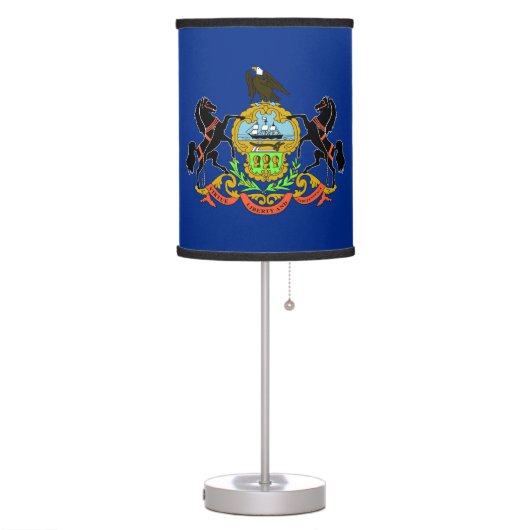 Patriotic table lamp with Flag of Pennsylvania (Left)