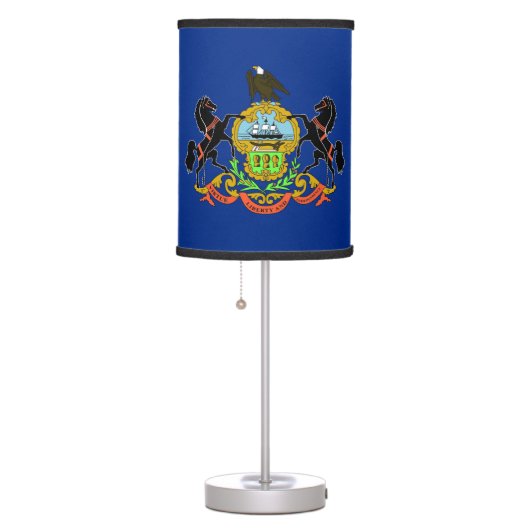 Patriotic table lamp with Flag of Pennsylvania (Right)