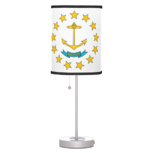 Patriotic table lamp with Flag of Rhode Island