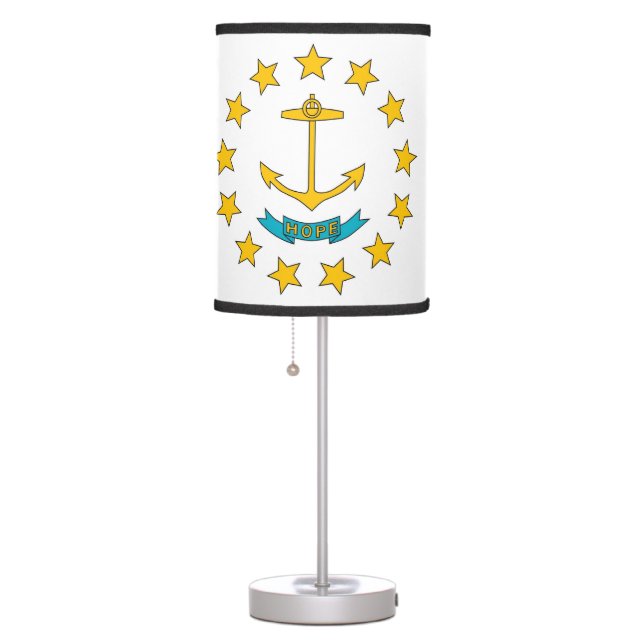 Patriotic table lamp with Flag of Rhode Island (Right)