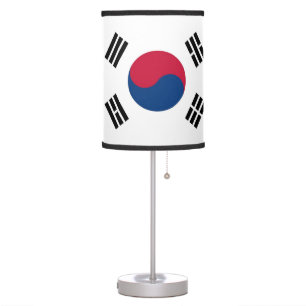 Patriotic table lamp with Flag of South Korea