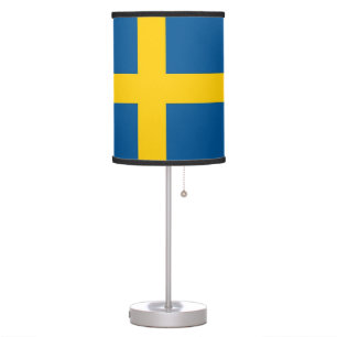 Patriotic table lamp with Flag of Sweden