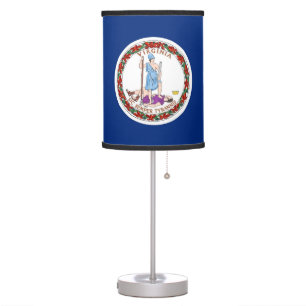 Patriotic table lamp with Flag of Virginia