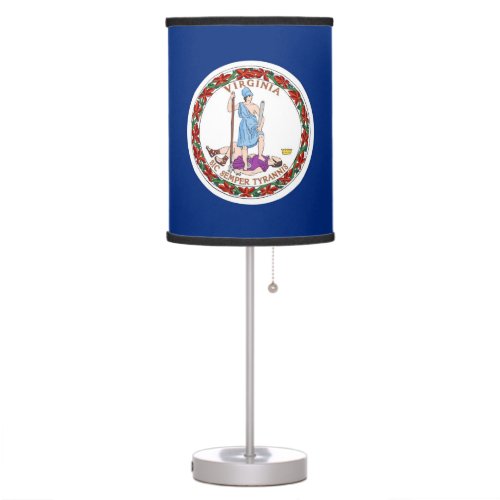 Patriotic table lamp with Flag of Virginia