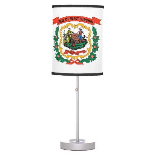 Patriotic table lamp with Flag of West Virginia