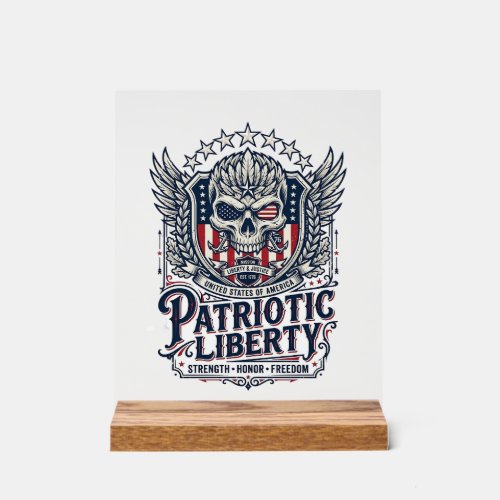 Patriotic Tactical Eagle Skull Military Inspired S Acrylic Sign