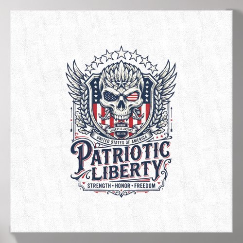 Patriotic Tactical Eagle Skull Military Inspired S Canvas Photo Tile