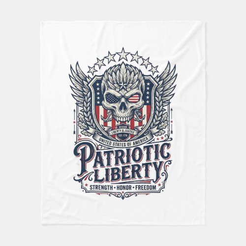 Patriotic Tactical Eagle Skull Military Inspired S Fleece Blanket