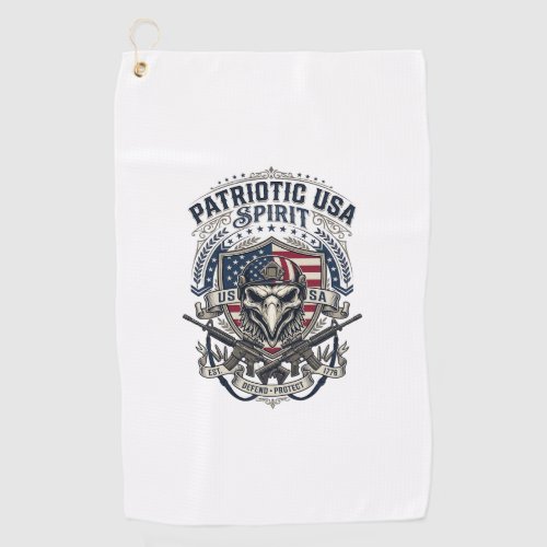 Patriotic Tactical Eagle Skull Military Inspired S Golf Towel