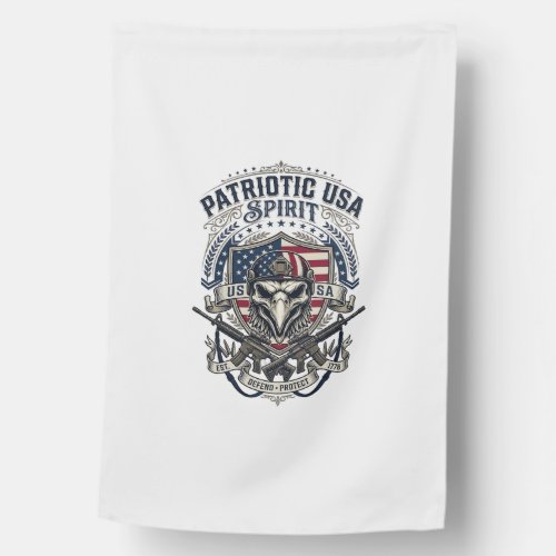 Patriotic Tactical Eagle Skull Military Inspired S House Flag