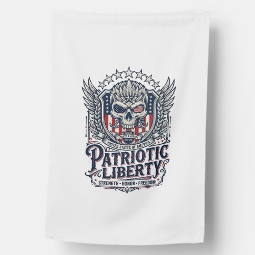 Patriotic Tactical Eagle Skull Military Inspired S House Flag