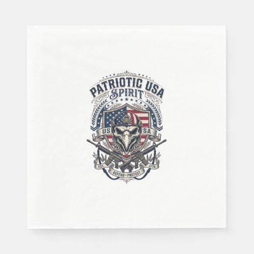 Patriotic Tactical Eagle Skull Military Inspired S Napkins
