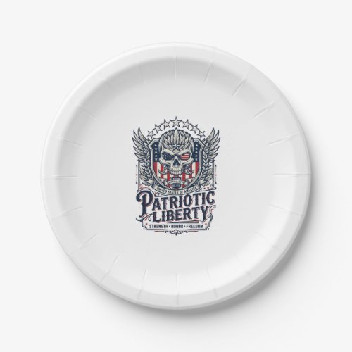 Patriotic Tactical Eagle Skull Military Inspired S Paper Plates