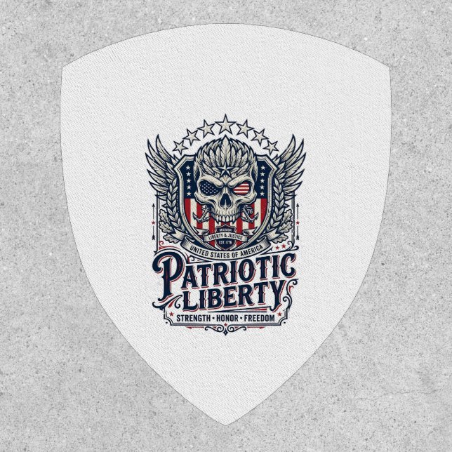 Patriotic Tactical Eagle Skull Military Inspired S Patch (Front)
