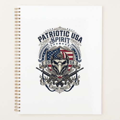 Patriotic Tactical Eagle Skull Military Inspired S Planner