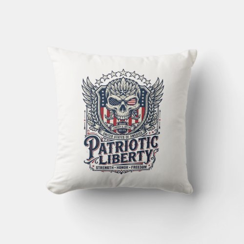 Patriotic Tactical Eagle Skull Military Inspired S Throw Pillow