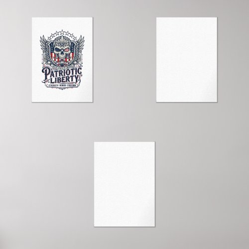 Patriotic Tactical Eagle Skull Military Inspired S Wall Art Sets