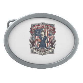 Patriotic Teacher Vector Graphic Tee_1 Belt Buckle