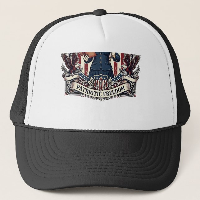 Patriotic Teacher Vector Graphic Tee_1 Trucker Hat (Front)