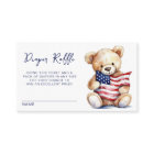 Patriotic Teddy Bear Diaper Raffle Baby Shower 