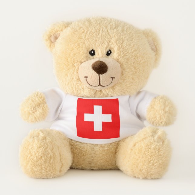 Patriotic Teddy Bear flag of Switzerland (Front)