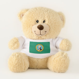 Patriotic Teddy Bear flag of Washington State, USA