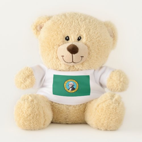 Patriotic Teddy Bear flag of Washington State USA