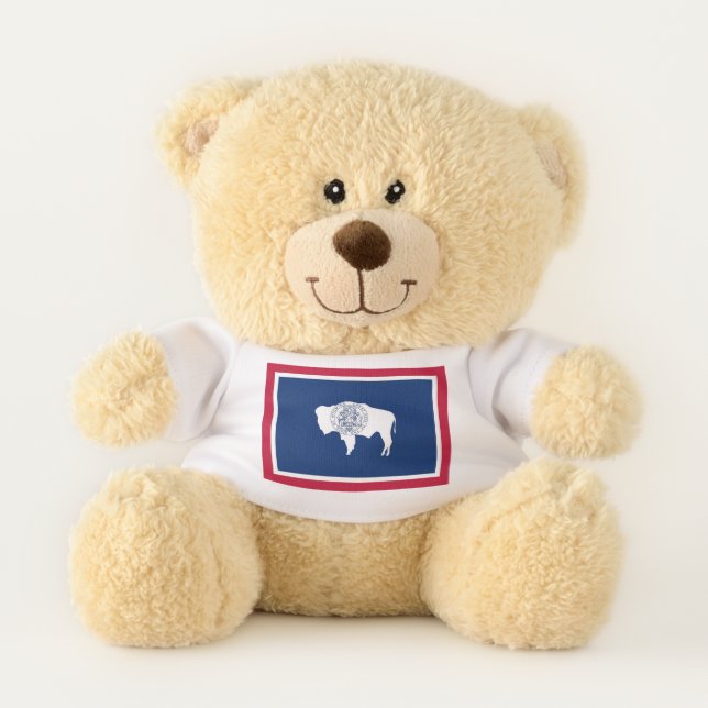 Patriotic Teddy Bear flag of Wyoming State, USA (Front)