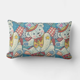 PATRIOTIC TEDDY BEAR & QUILT LUMBAR PILLOW Repeat