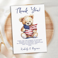 Patriotic Teddy Bear Red White Blue Baby Shower