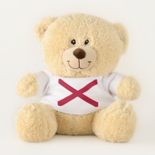 Patriotic Teddy Bear with flag of Alabama, U.S.A.