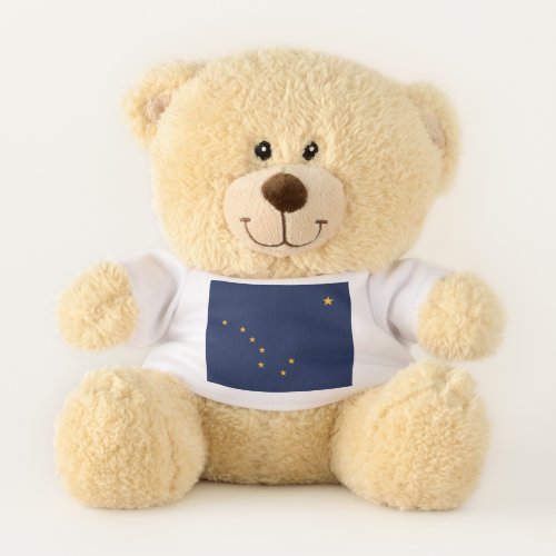 Patriotic Teddy Bear with flag of Alaska USA