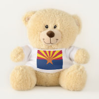 Patriotic Teddy Bear with flag of Arizona, U.S.A.