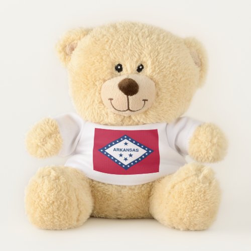 Patriotic Teddy Bear with flag of Arkansas USA