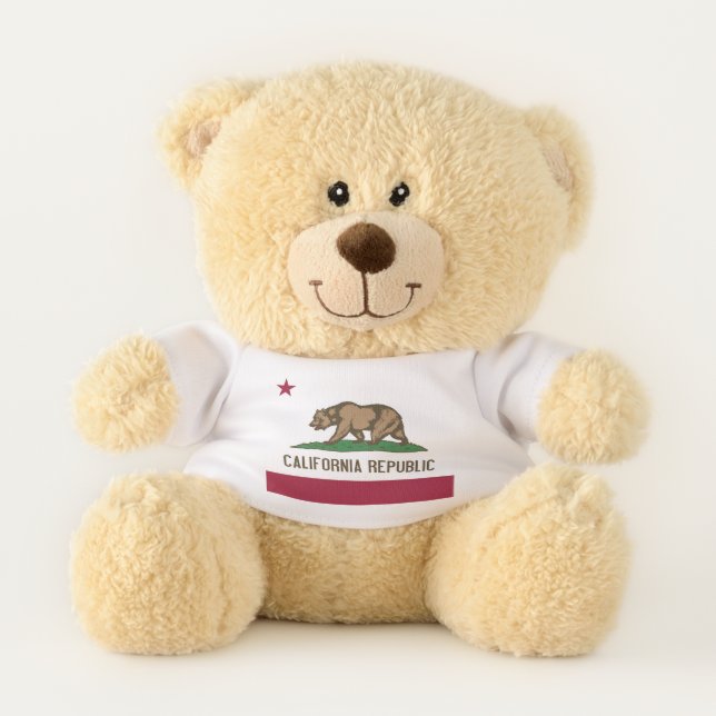 Patriotic Teddy Bear with flag of California (Front)