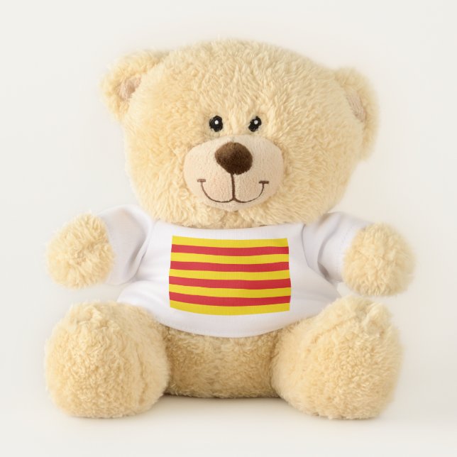 Patriotic Teddy Bear with flag of Catalonia (Front)