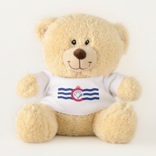 Patriotic Teddy Bear with flag of Cincinnati, USA