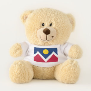 Patriotic Teddy Bear with flag of Denver, Colorado