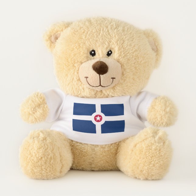 Patriotic Teddy Bear with flag of Indianapolis USA (Front)