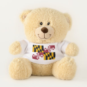Patriotic Teddy Bear with flag of Maryland, USA