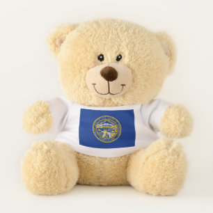 Patriotic Teddy Bear with flag of Nebraska, USA