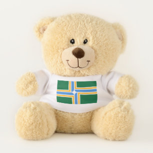 Patriotic Teddy Bear with flag of Portland, USA