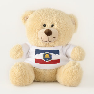 Patriotic Teddy Bear with flag of Utah, USA