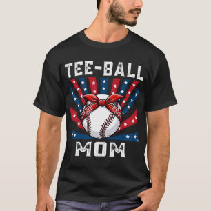 Patriotic Tee Ball Mom Baseball Shirt