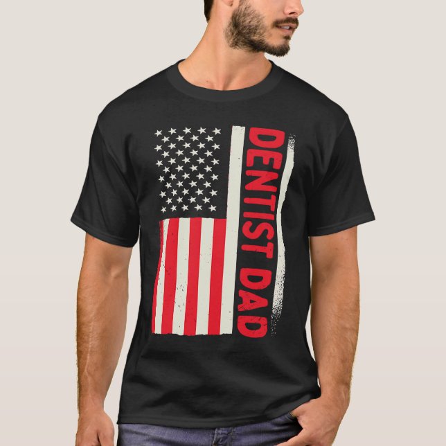 Patriotic Teeth Doctor Nurse Dental Nursing Dentis T-Shirt (Front)