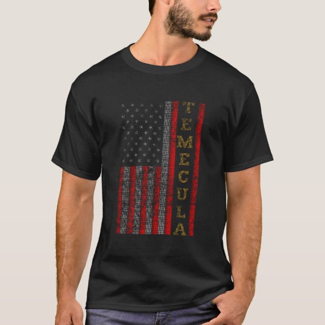 Patriotic Temecula Usa Us Flag T-Shirt (Front)